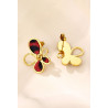 Yosra - Boucle d'oreille tige Acier Rouge