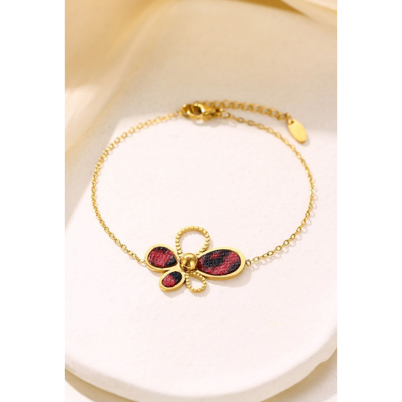 Yosra - Bracelet Acier Rouge