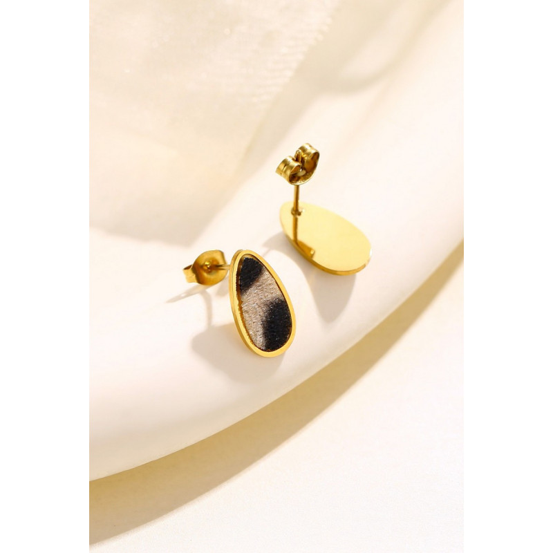 Yousra - Boucle d'oreille tige Acier Blanche