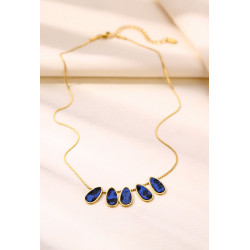 Yousra - Collier Acier Bleu