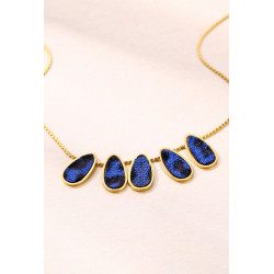 Yousra - Collier Acier Bleu