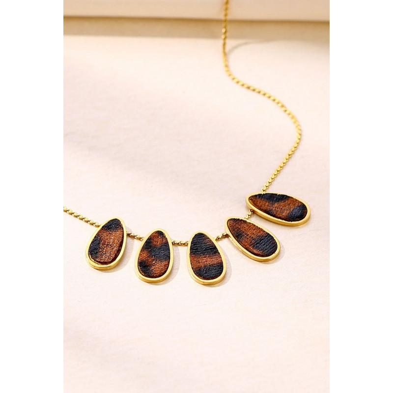 Yousra - Collier Acier Marron