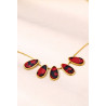 Yousra - Collier Acier Rouge