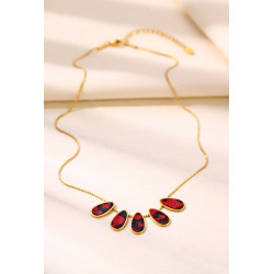 Yousra - Collier Acier Rouge