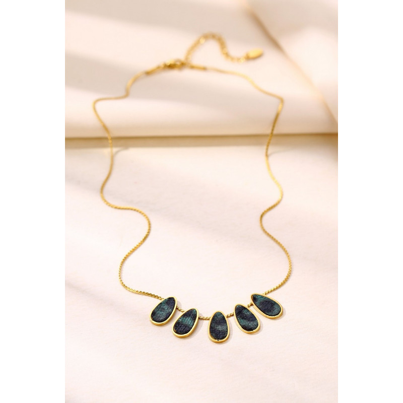 Yousra - Collier Acier Vert