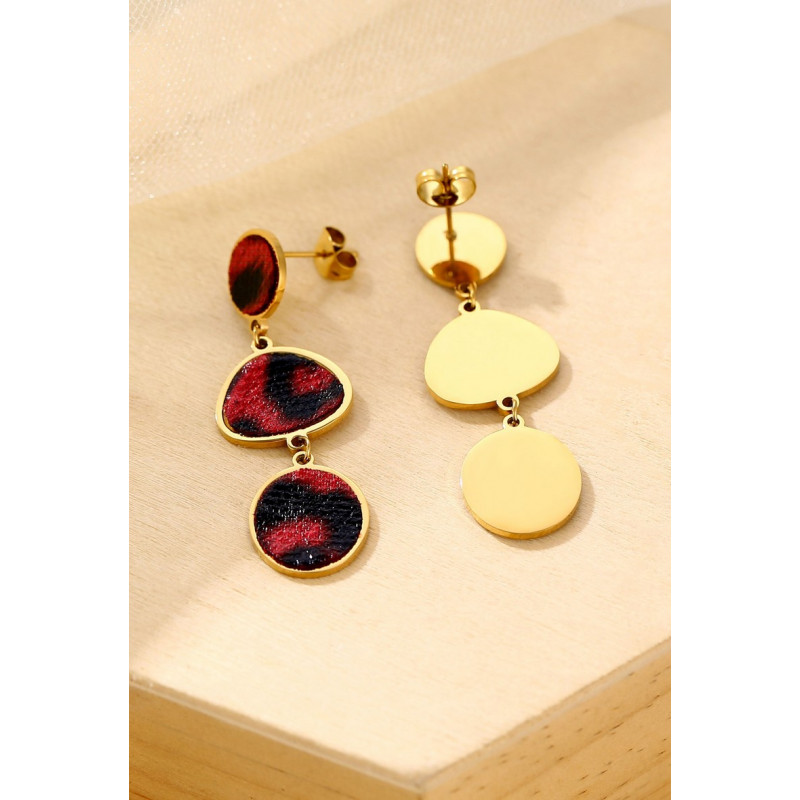 Yassira - Boucle d'oreille tige Acier Rouge