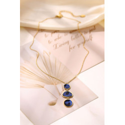 Yassira - Collier Acier Bleu