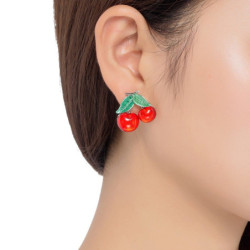 Lisa - Boucles d'oreilles tige rouge 2