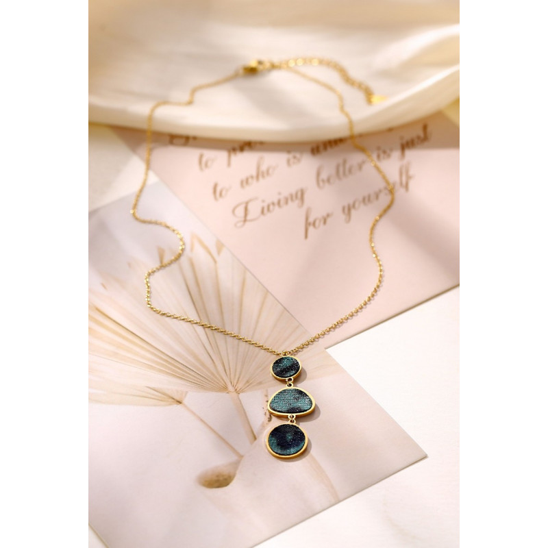 Yassira - Collier Acier Vert