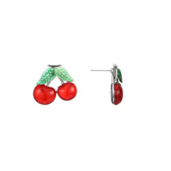 Lisa - Boucles d'oreilles tige rouge