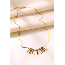 Yawaqit - Collier Acier Rose