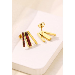 Yawaqit - Boucle d'oreille tige Acier Rouge