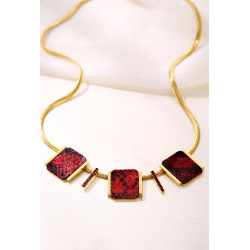 Yassera - Collier Acier Rouge