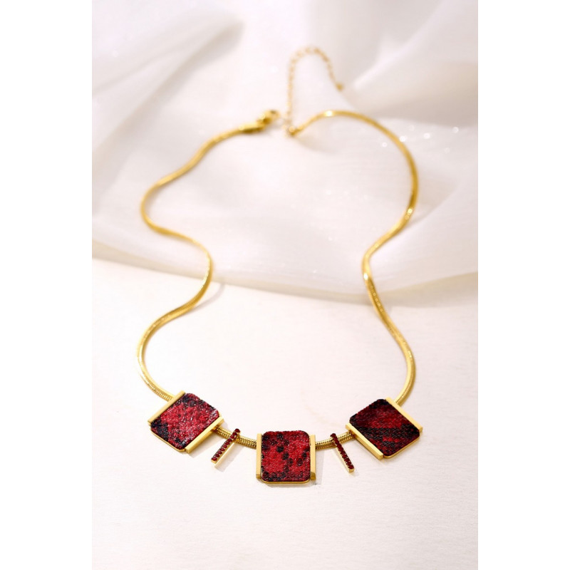 Yassera - Collier Acier Rouge