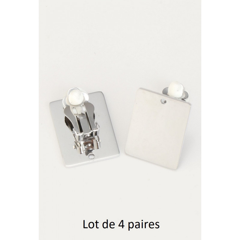 Tête de clip en Acier Rectangle Argenté