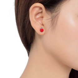 Lynne - Boucles d'oreilles tige rouge 2