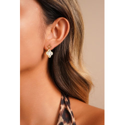 Yakout - Boucle d'oreille tige Acier Marron