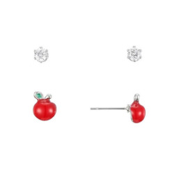 Lynne - Boucles d'oreilles tige rouge