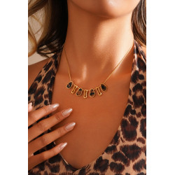 Yaqouta - Collier Acier Rouge