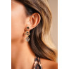 Yassira - Boucle d'oreille tige Acier Marron