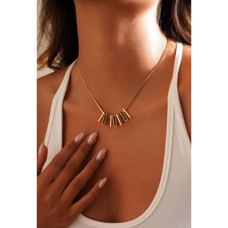 Yawaqit - Collier Acier Rouge