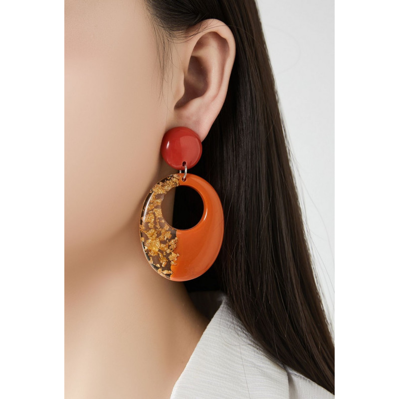 Fanchon - Boucle d'oreille clip Orange