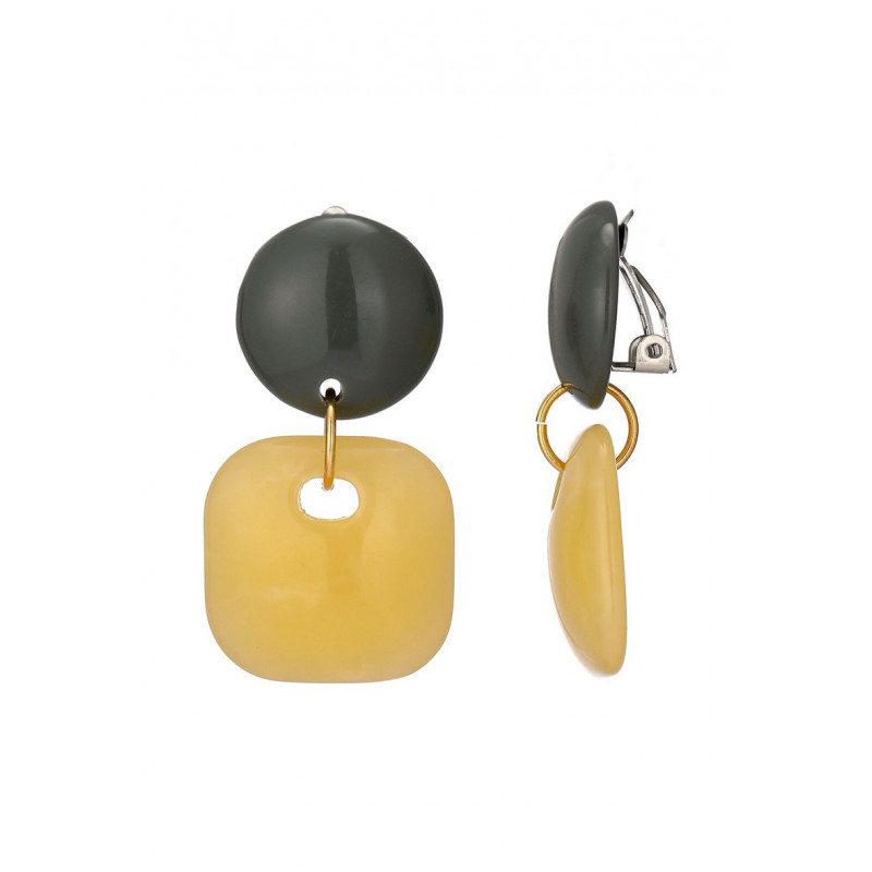 Eeva - Boucle d'oreille clip acier Bicolore