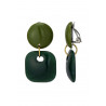 Eeva - Boucle d'oreille clip acier Verte
