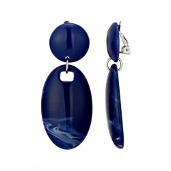 Efrae - Boucle d'oreille clip Acier Bleue