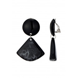 Emilienne - Boucle d'oreille clip Acier Noire