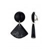 Emilienne - Boucle d'oreille clip Acier Noire