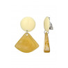 Emilienne - Boucle d'oreille clip Acier Beige