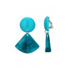 Emilienne - Boucle d'oreille clip Acier Turquoise