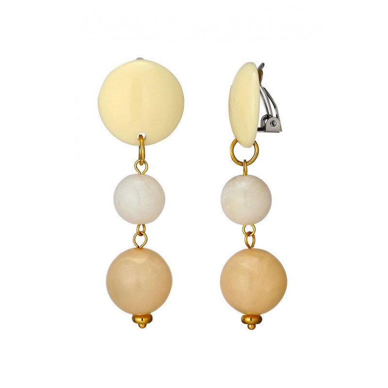 Ursila - Boucle d'oreille clip Acier Beige