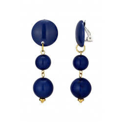 Ursila - Boucle d'oreille clip Acier Bleue