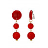 Ursila - Boucle d'oreille clip Acier Rouge