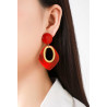 Utako - Boucle d'oreille clip Acier Rouge