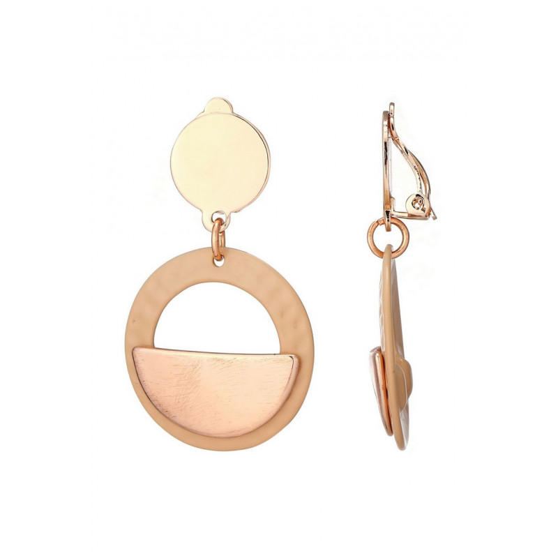 Icha - Boucle d'oreille clip Dorée rosée