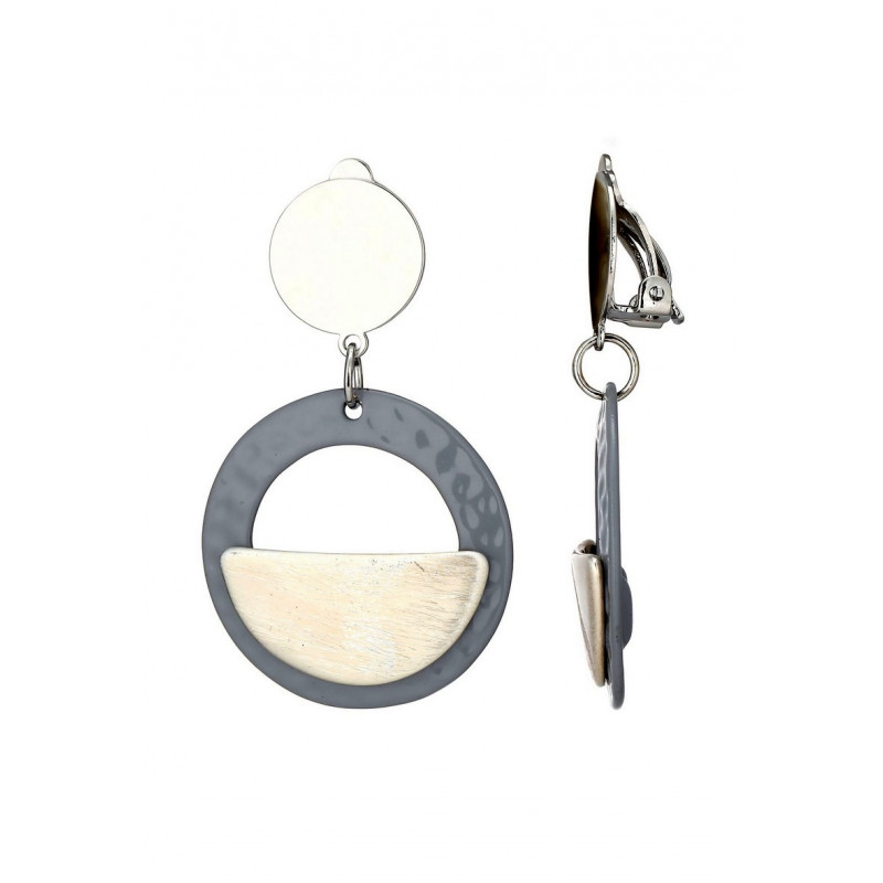 Icha - Boucle d'oreille clip Argentée