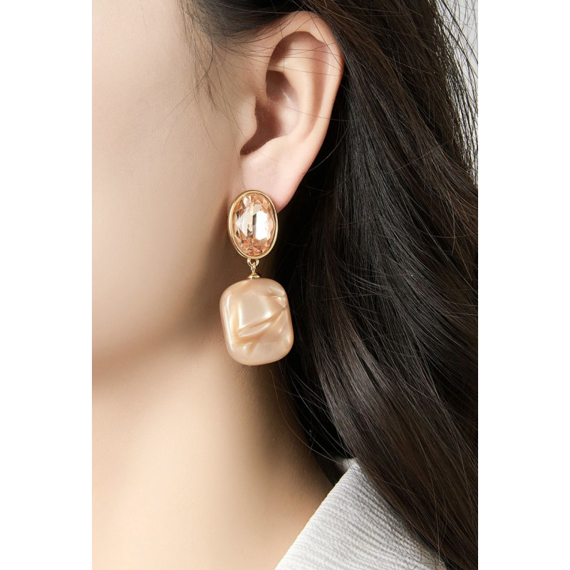 Nuo - Boucle d'oreille clip Beige