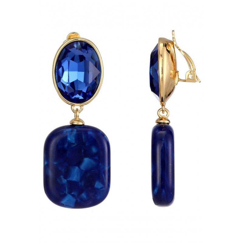 Nuo - Boucle d'oreille clip Bleue