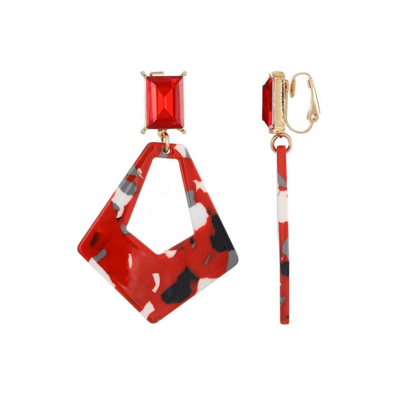 Frigg - Boucle d'oreille clip Rouge