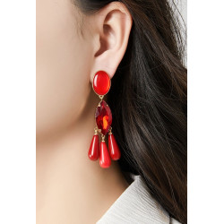 Nunzia - Boucle d'oreille clip Bleue