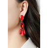 Nunzia - Boucle d'oreille clip Bleue
