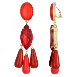 Nunzia - Boucle d'oreille clip Rouge
