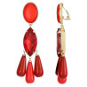 Nunzia - Boucle d'oreille clip Rouge