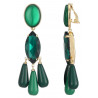 Nunzia - Boucle d'oreille clip Verte