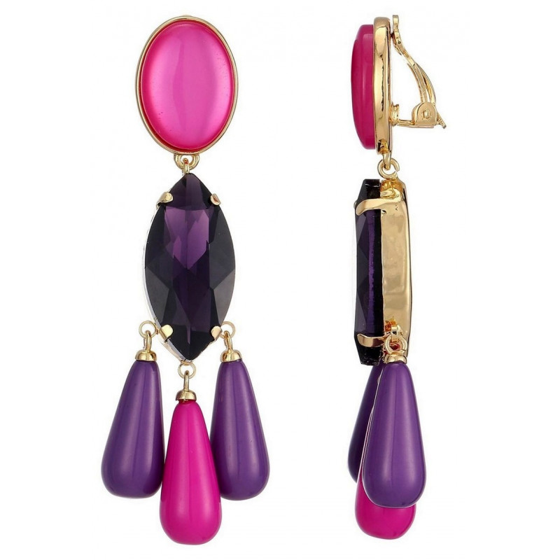 Nunzia - Boucle d'oreille clip Violette