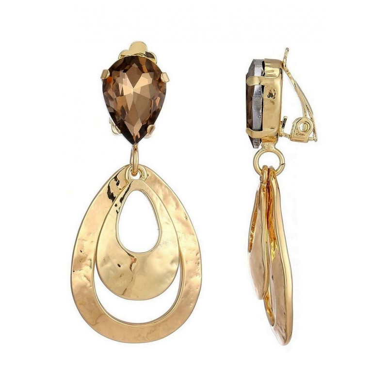 Nimue - Boucle d'oreille clip Taupe