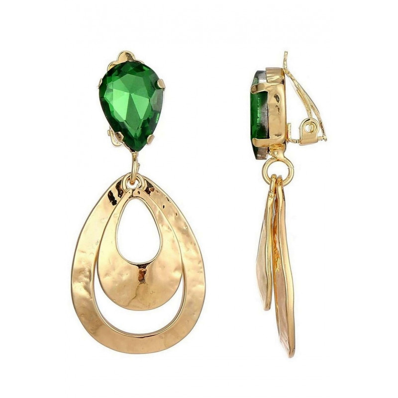 Nimue - Boucle d'oreille clip Verte